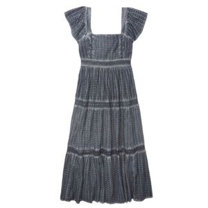 AE Swiss Dot Lace Tiered Ruffle Dress Medium